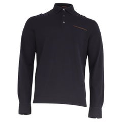 Polo à manches longues Zegna en coton bleu marine