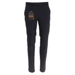 Zegna Mid-Rise Tailored Trousers in Black Wool