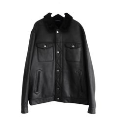 Zegna Sport Shearling Lined Lamb Leather Short Coat Jacket