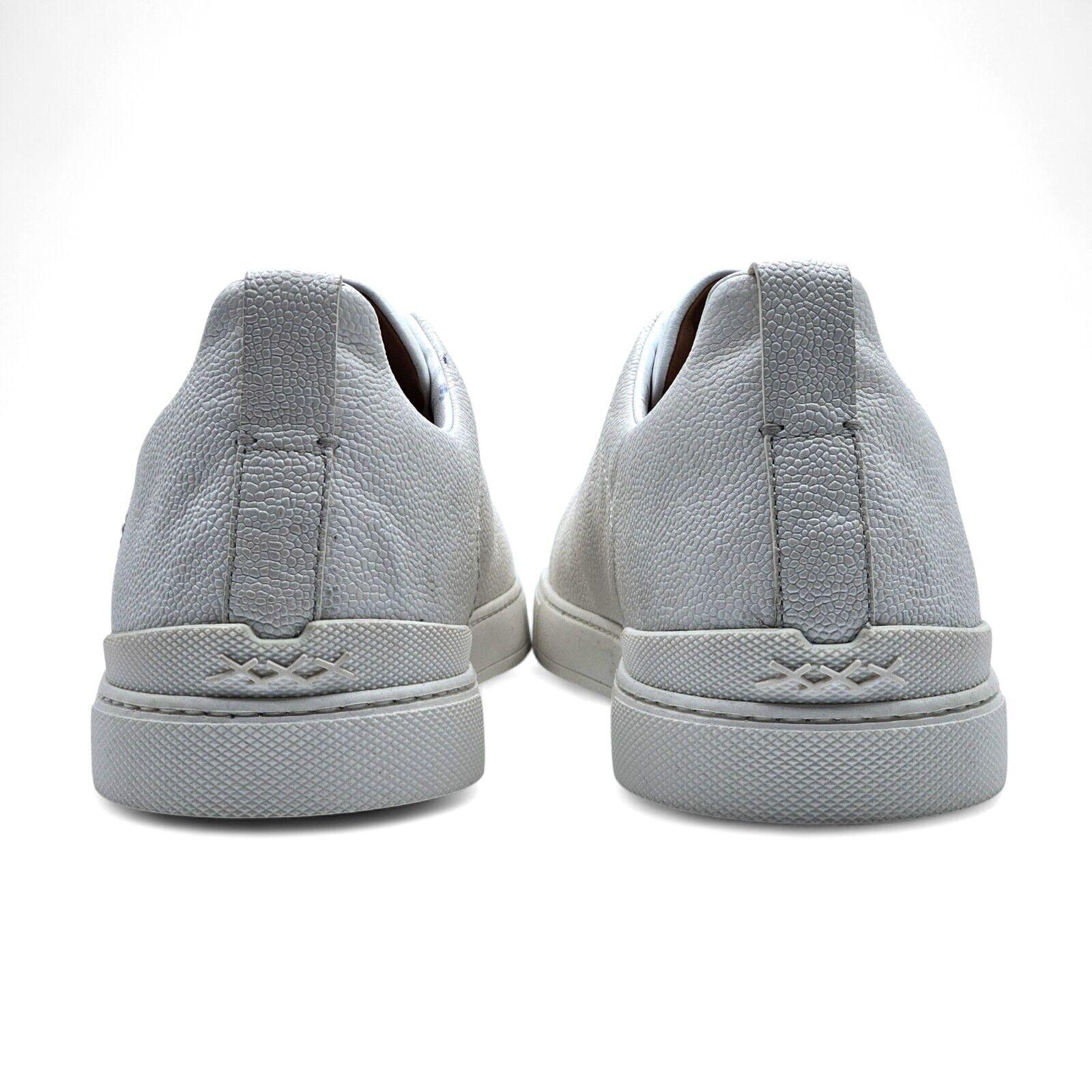 Gray Zegna Triple Stitch Sneakers Leather in White For Sale