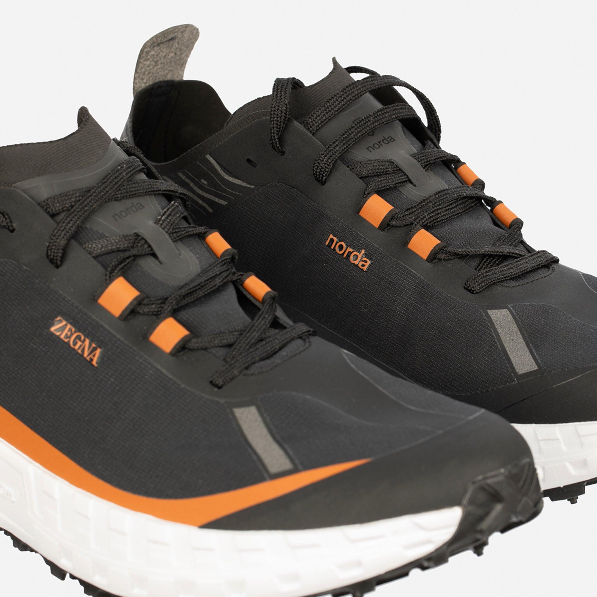 Zegna x Norda Vibram Herren Turnschuhe - Schwarz & Terracotta - Größe 11 US im Angebot 7