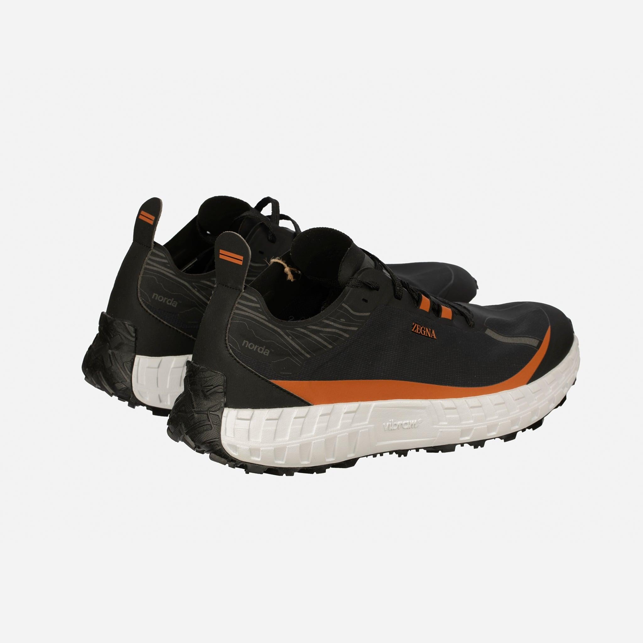 Zegna x Norda Vibram Herren Turnschuhe - Schwarz & Terracotta - Größe 11 US im Angebot 4