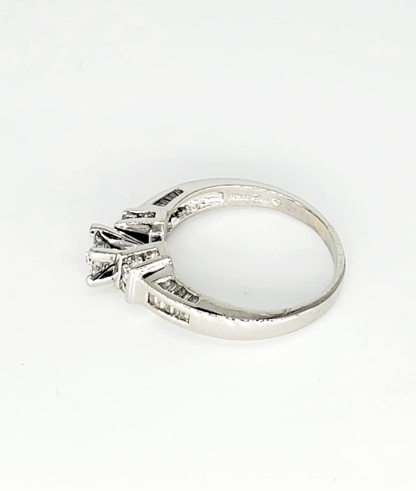 Women's ZEI Antique 1.50 Carat Diamond Engagement Ring Platinum 900 For Sale