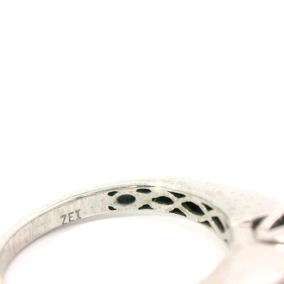 Princess Cut ZEI Natural Diamond and 14k White Gold Engagement Ring