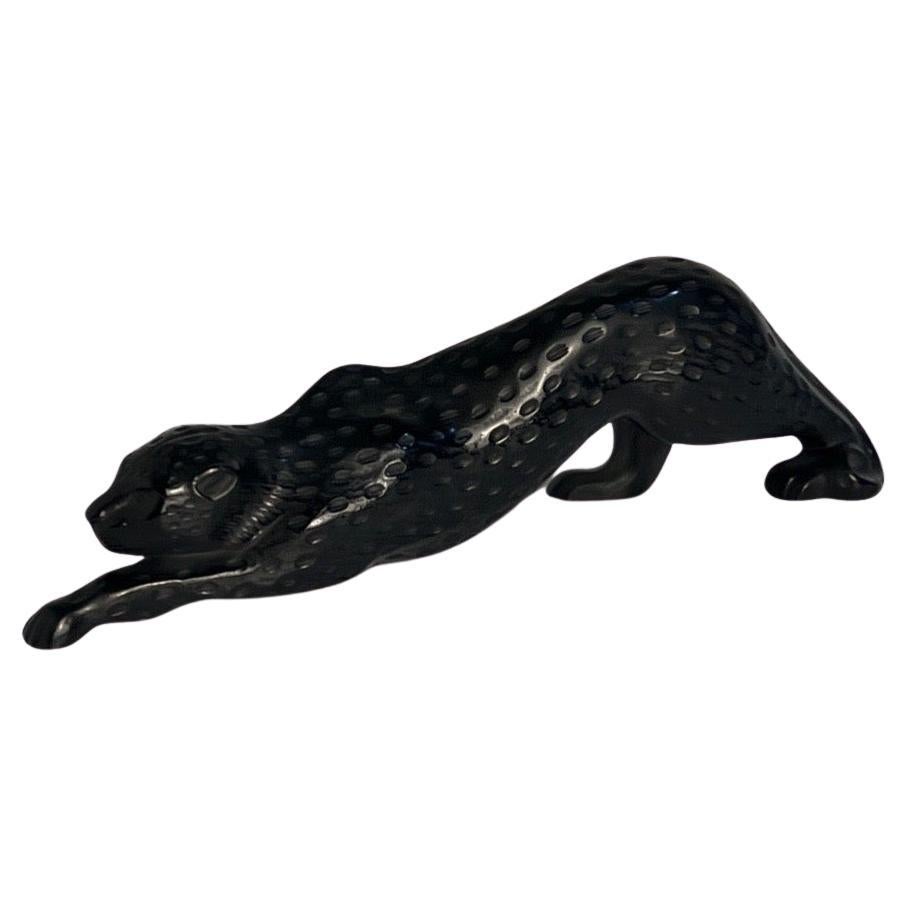 Zeila Black Panther Crystal Sculpture by Lalique For Sale