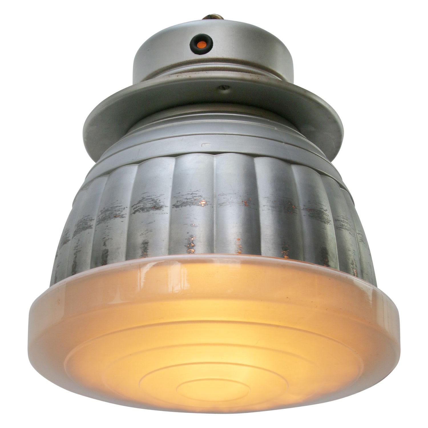 Industrial Zeiss Ikon Mercury Glass Pendant Lights by Adolf Meyer For Sale