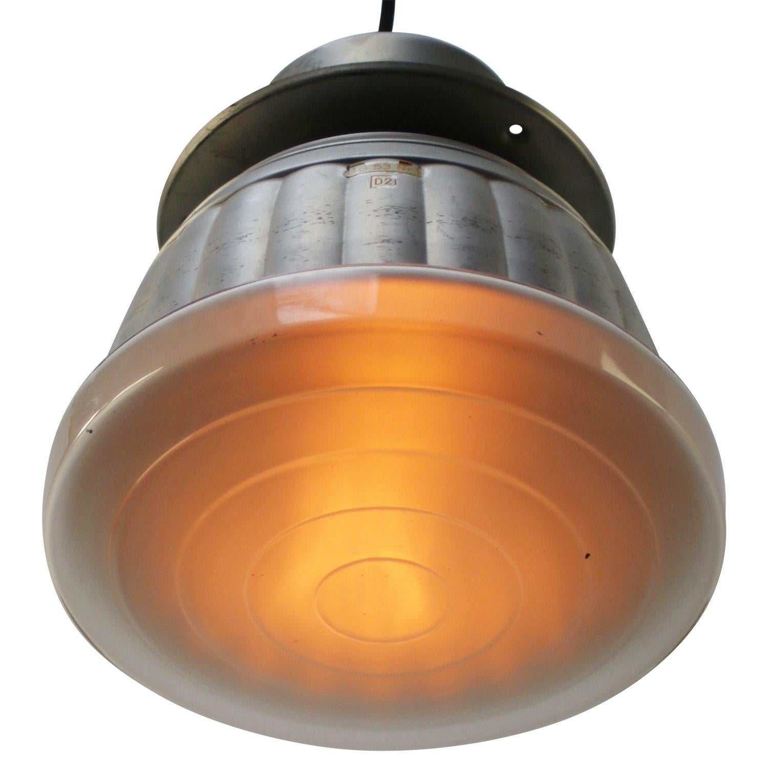 Industrial Zeiss Ikon Mercury Glass Pendant Lights by Adolf Meyer For Sale