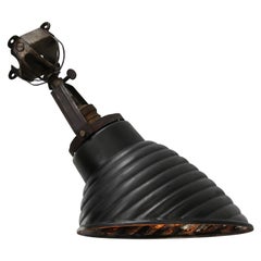 Zeiss Ikon Mercury Glass Vintage Cast Iron Wall Scone Lamp by Adolf Meyer