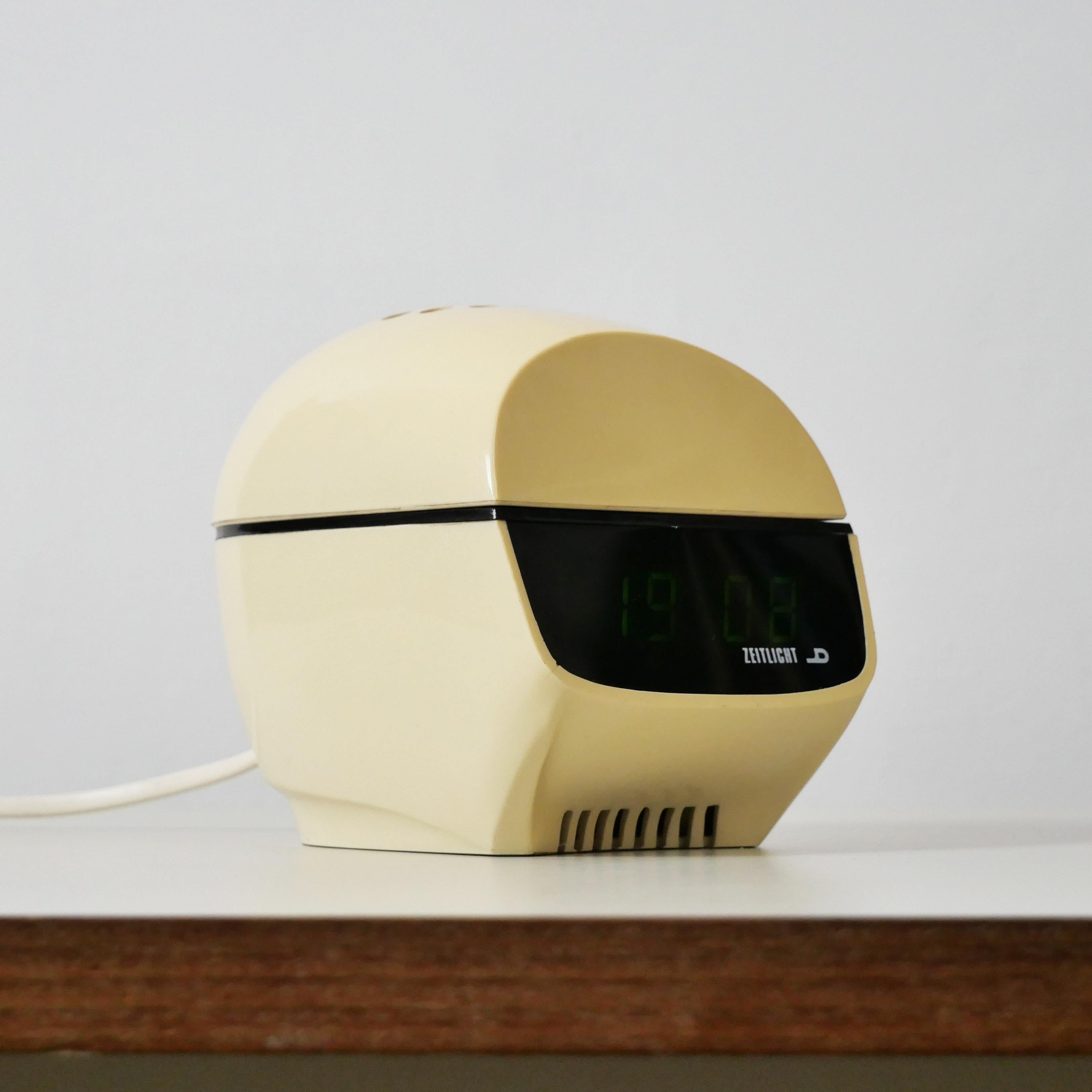 Zeitlicht Desk/Table/Bedside Lamp Alarm Clock, 1970s Spaceage Colombo Panton Era 2