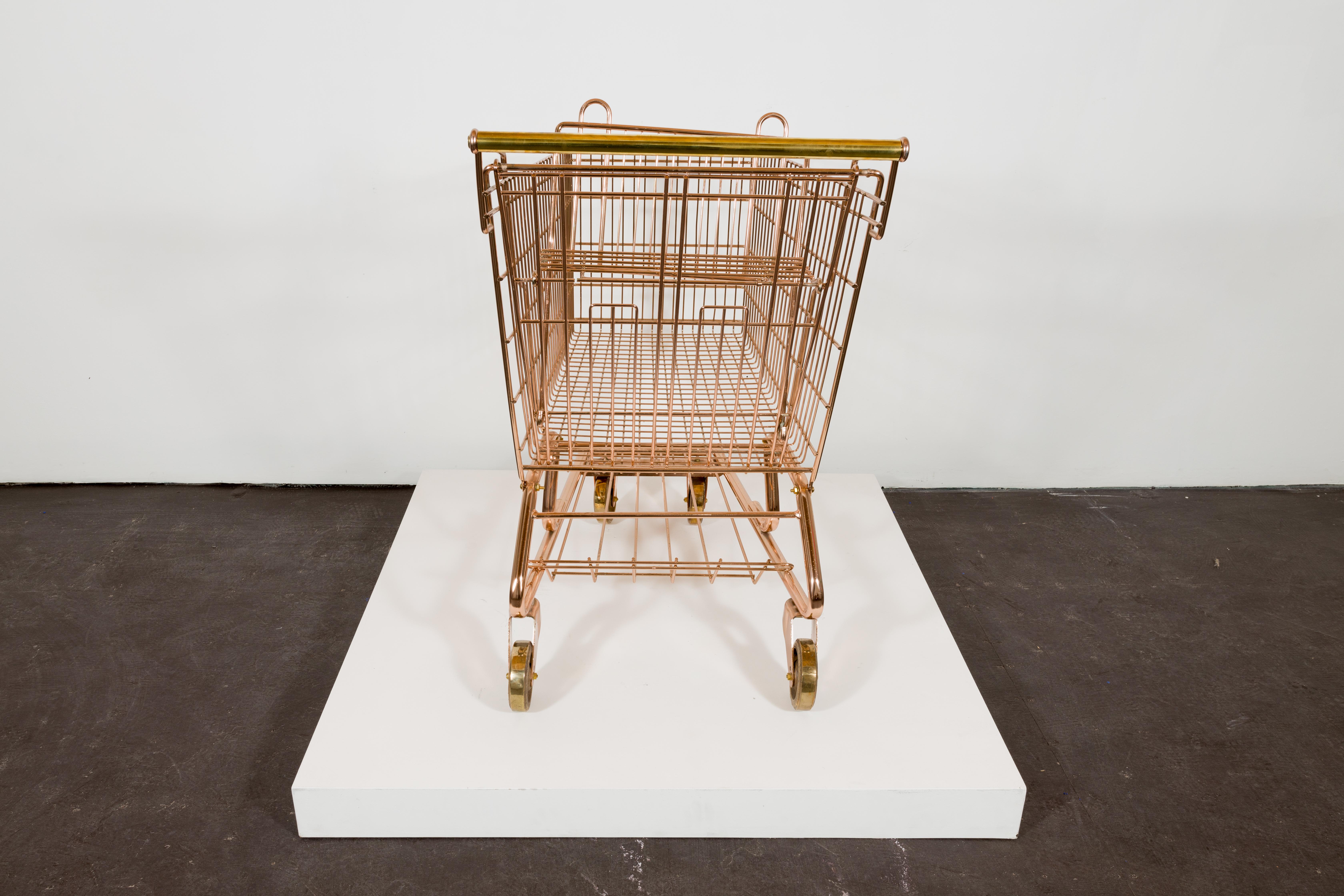 shopping cart sculpture