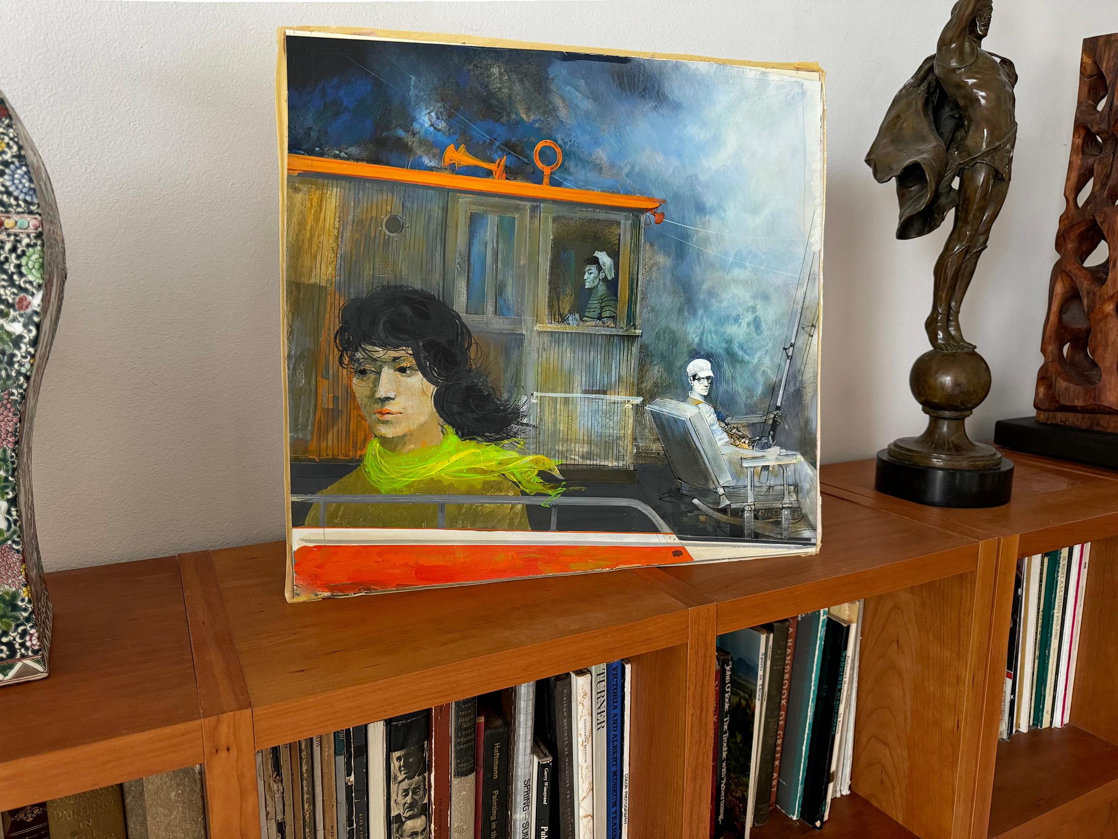 Romantisches Liebesdreieck auf Fischerboot - Mitte des Jahrhunderts im Angebot 5