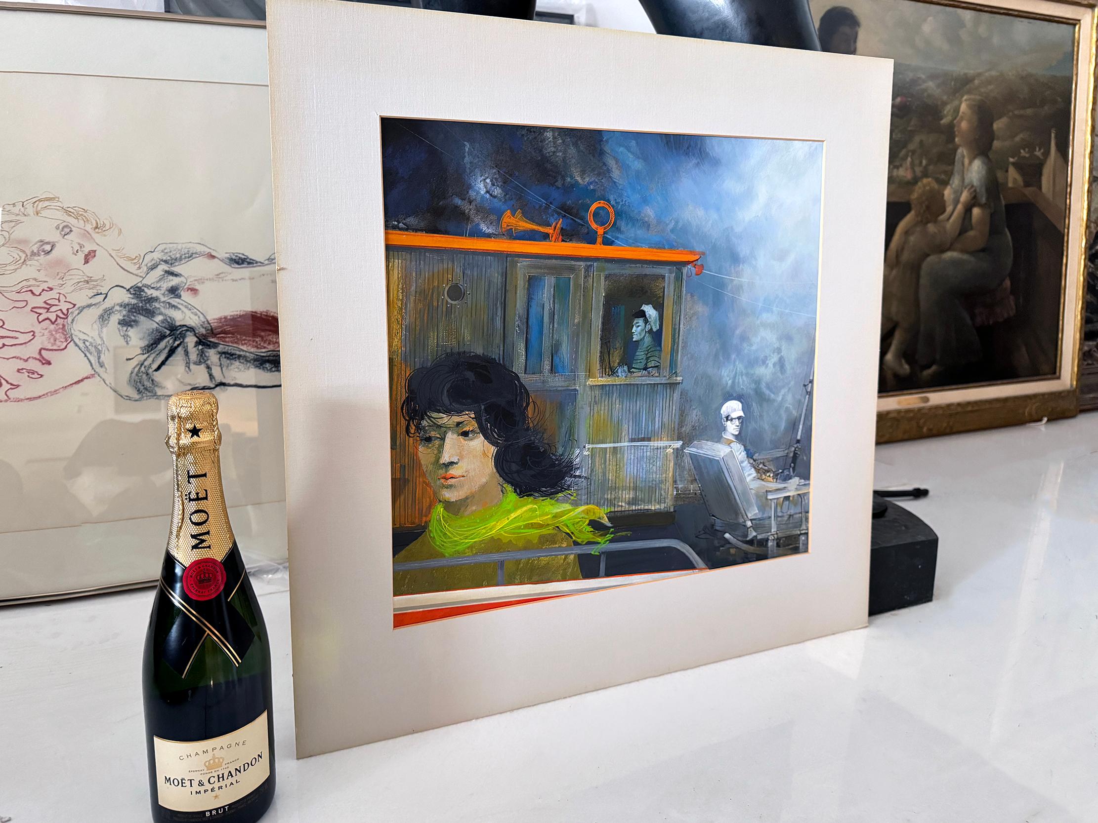 Romantisches Liebesdreieck auf Fischerboot - Mitte des Jahrhunderts im Angebot 6