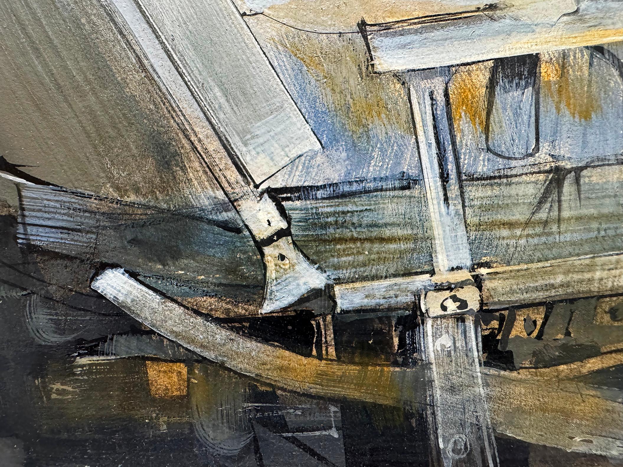 Romantisches Liebesdreieck auf Fischerboot - Mitte des Jahrhunderts im Angebot 2