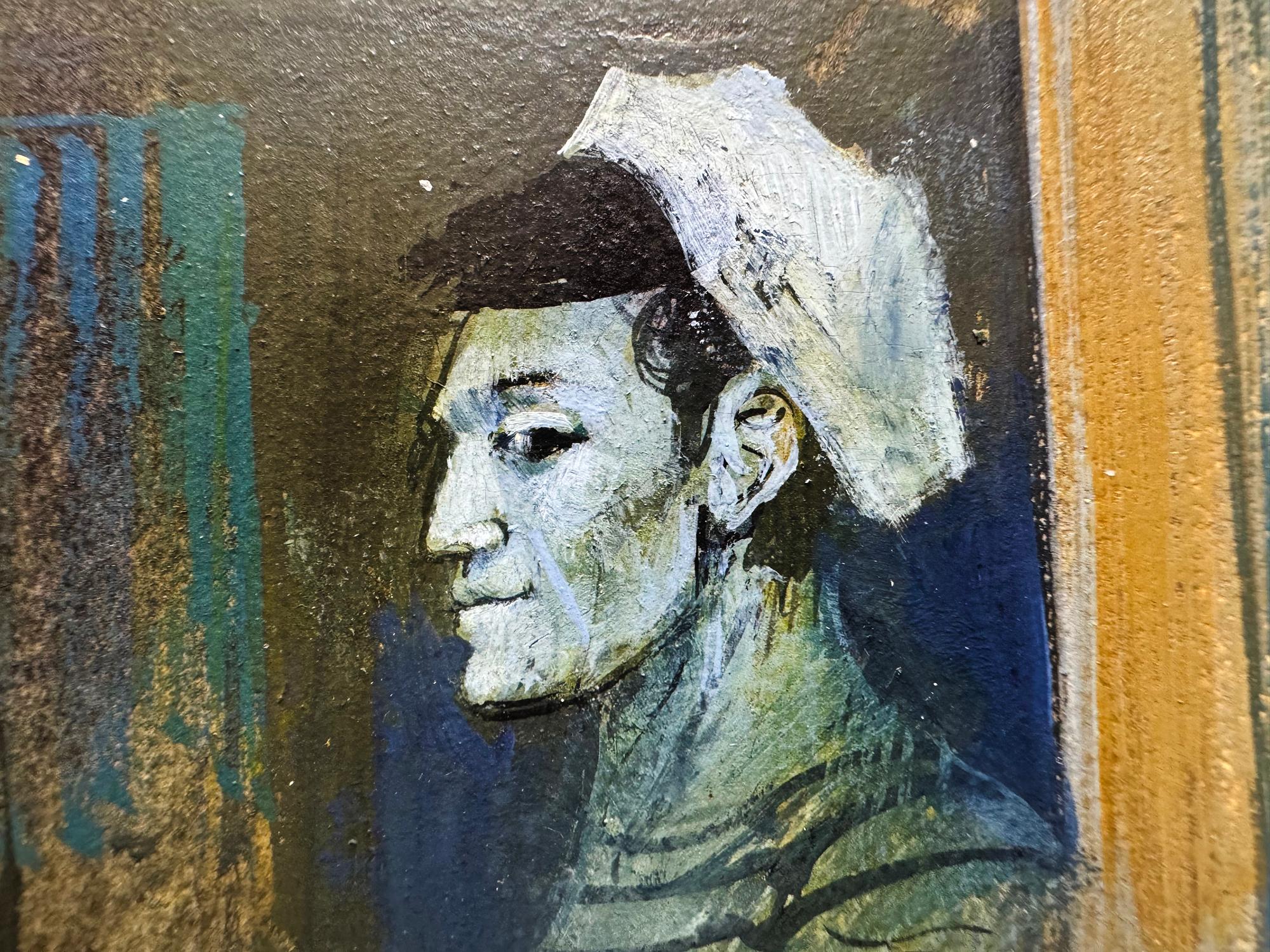 Romantisches Liebesdreieck auf Fischerboot - Mitte des Jahrhunderts im Angebot 3