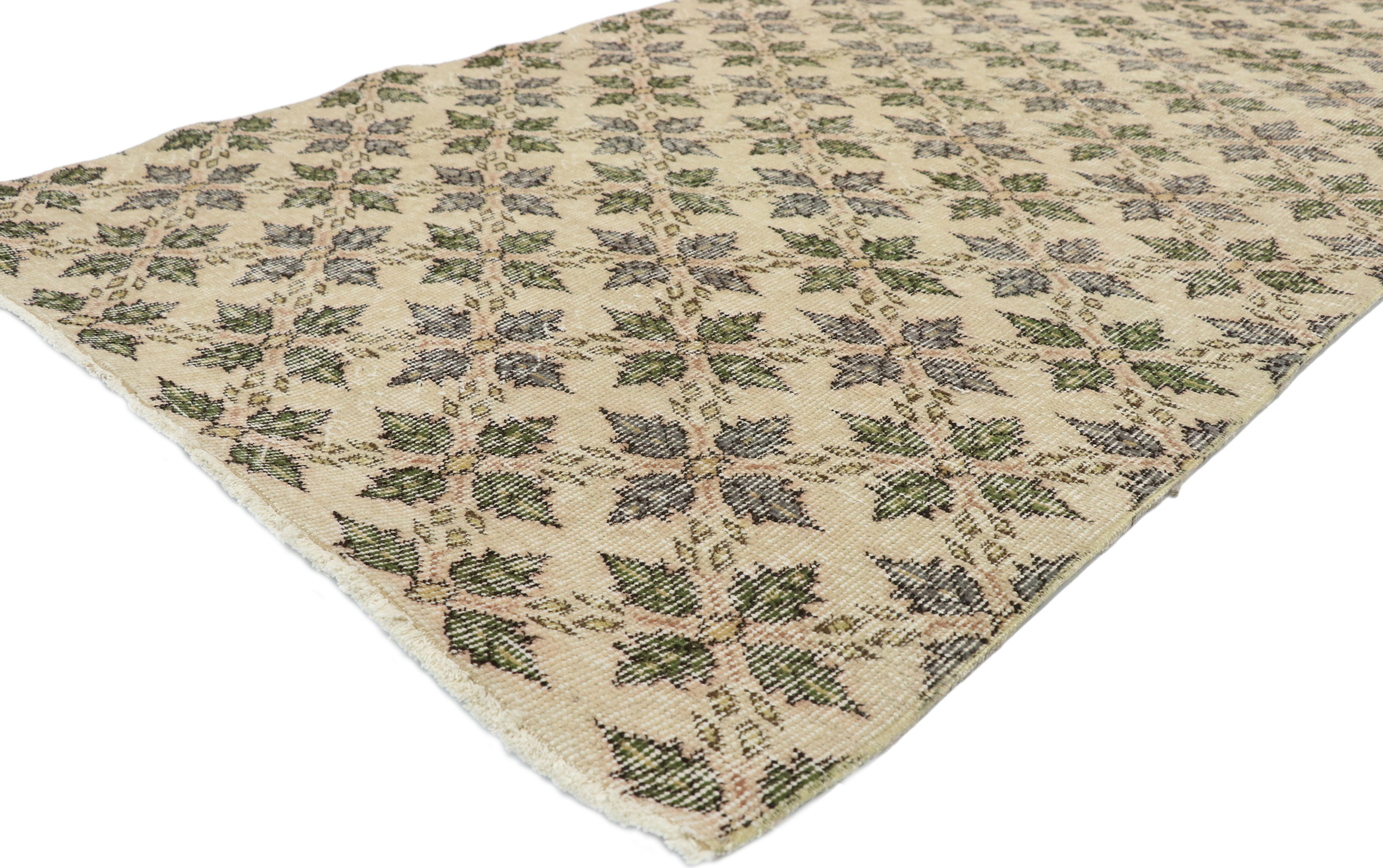 Colonial Revival Zeki Muren Distressed Vintage Turkish Runner With Rustic Colonial Style For Sale