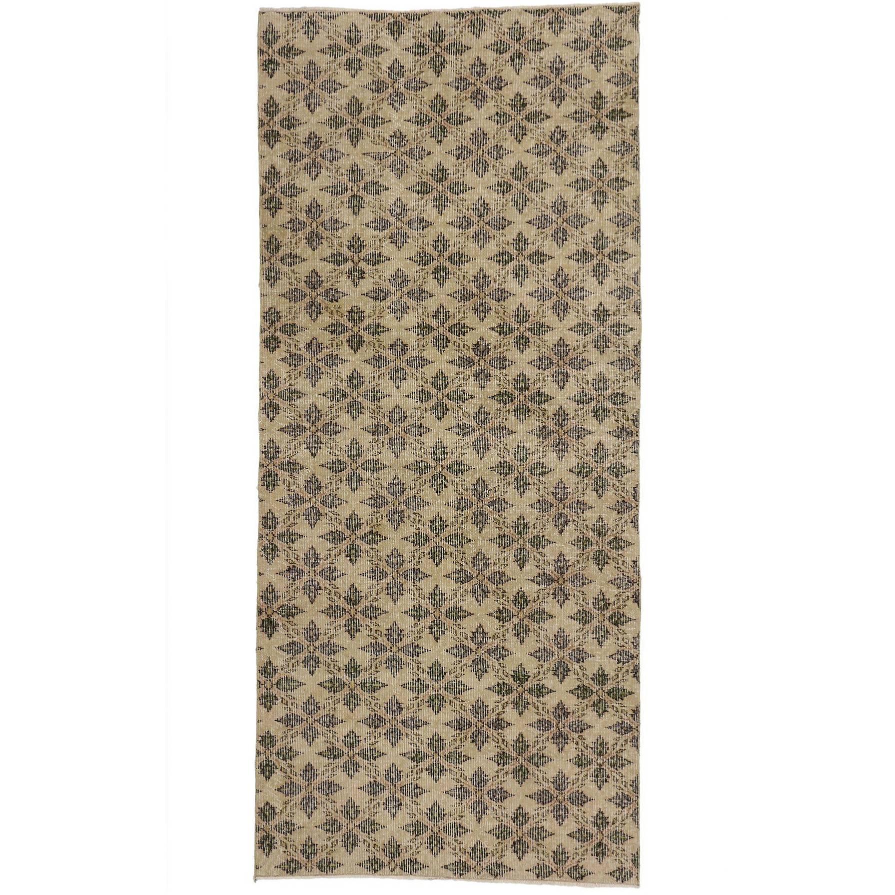 Zeki Muren Distressed Vintage Turkish Runner With Rustic Colonial Style For Sale