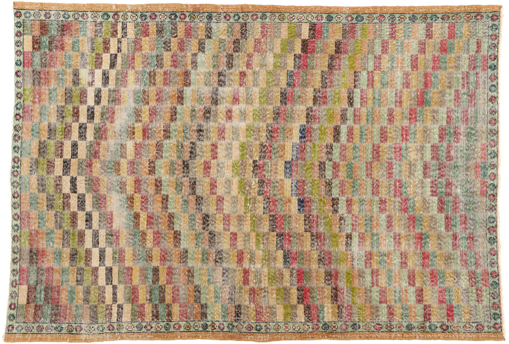 Türkischer Sivas-Teppich im Vintage-Stil von Zeki Muren im Used-Look im Angebot 3