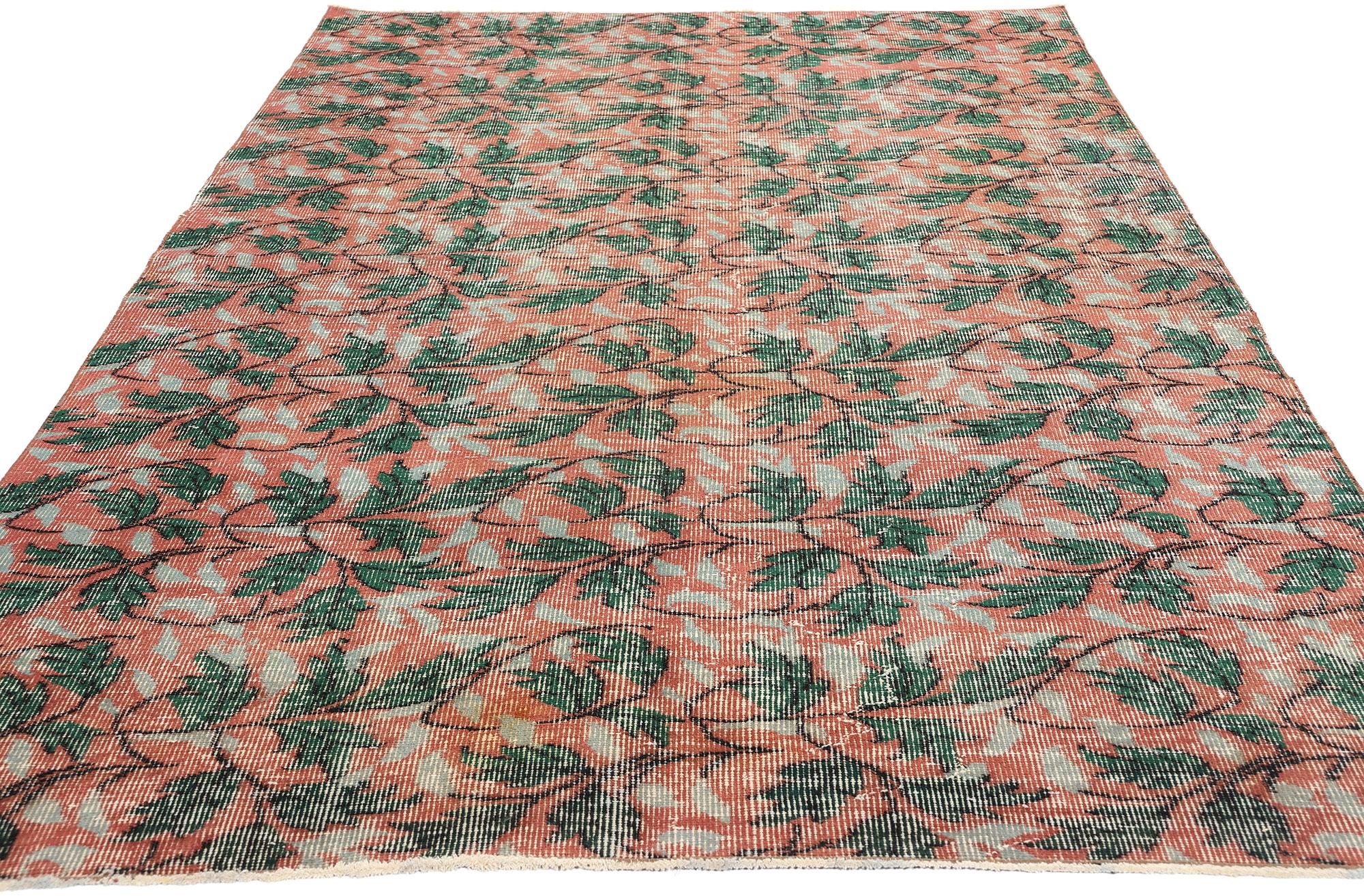 Türkischer Sivas-Teppich im Vintage-Stil von Zeki Muren im Used-Look (Rustikal) im Angebot