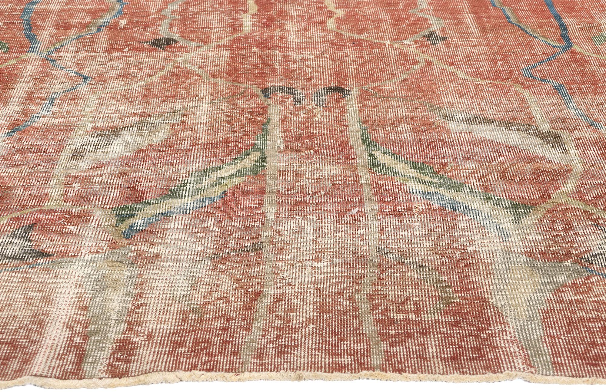 Türkischer Sivas-Teppich im Vintage-Stil von Zeki Muren im Used-Look (Handgeknüpft) im Angebot