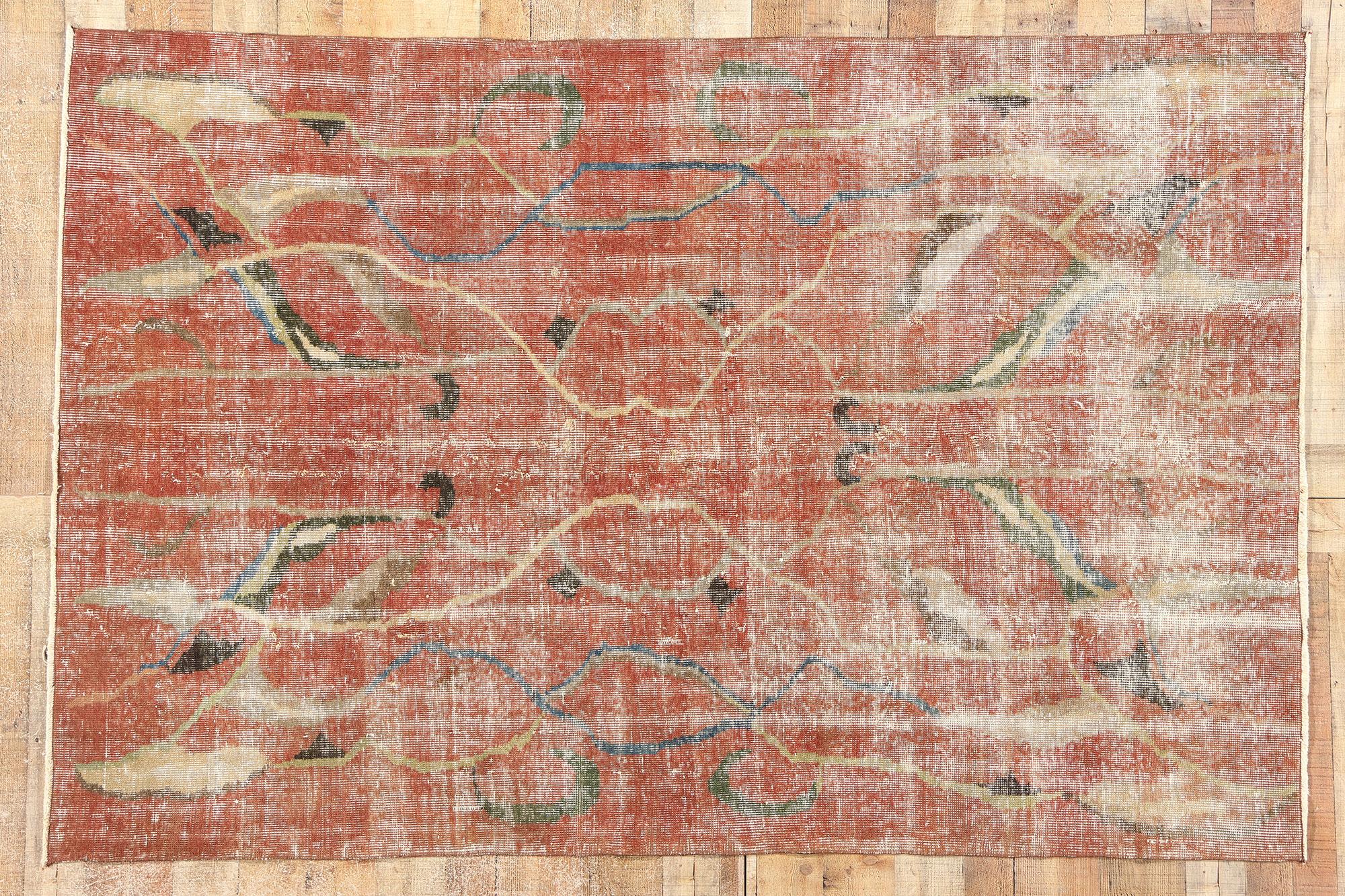 Türkischer Sivas-Teppich im Vintage-Stil von Zeki Muren im Used-Look im Angebot 2