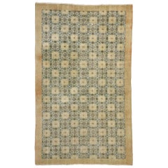 Zeki Muren Distressed Vintage Turkish Sivas Rug Swedish Cottage Gustavian Style