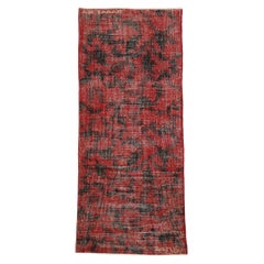 Zeki Muren Distressed Vintage Turkish Sivas Rug with Biophilia Prairie Style