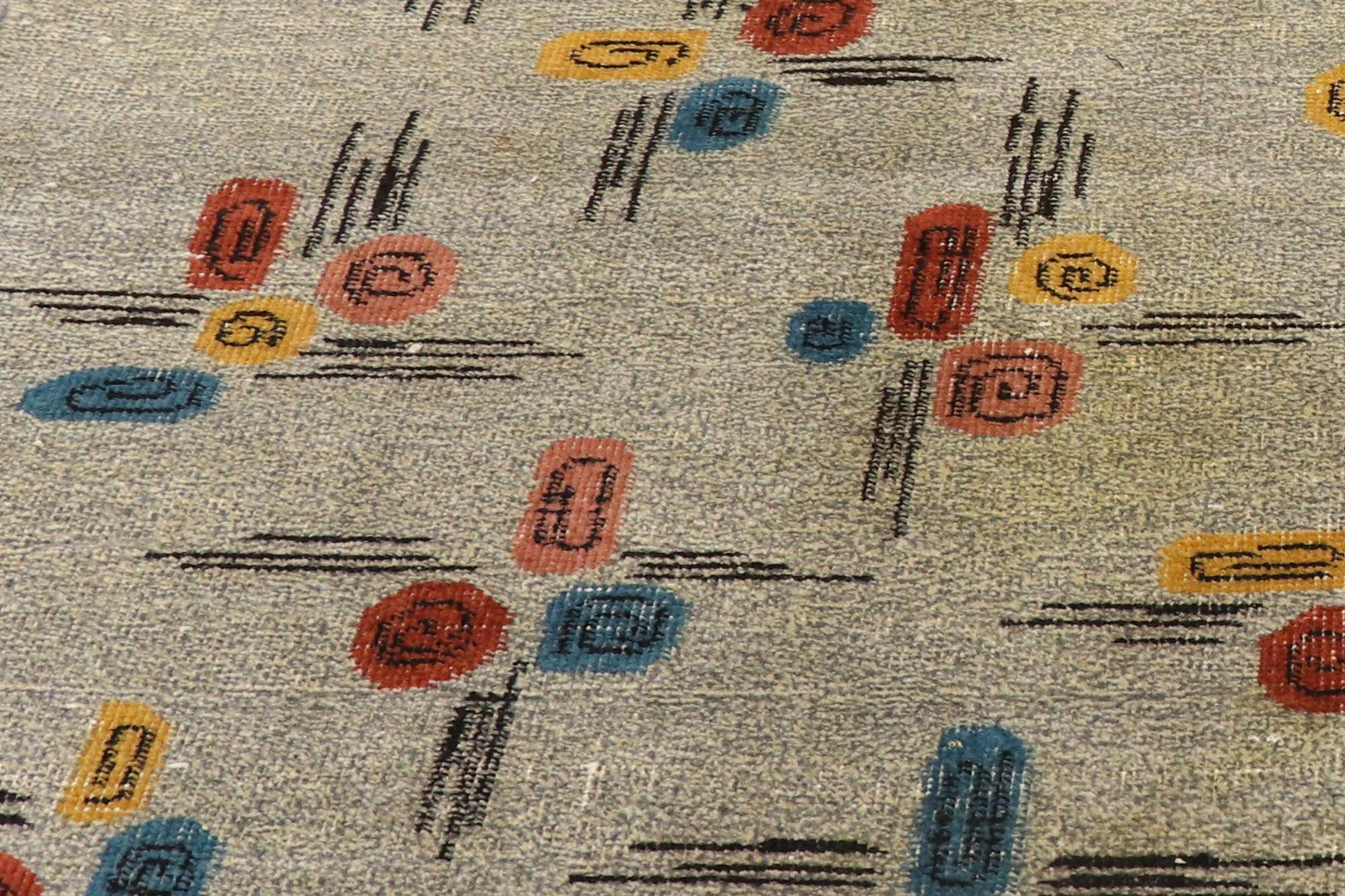 Zeki Muren Distressed Vintage Türkischer Sivas-Teppich im Used-Look mit biophilem Design im Angebot 4