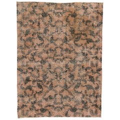 Zeki Muren Distressed Vintage Turkish Sivas Rug with Biophilic Prairie Style