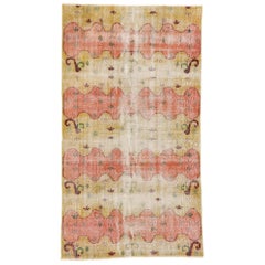 Zeki Muren Distressed Vintage Turkish Sivas Rug with Expressionist Style