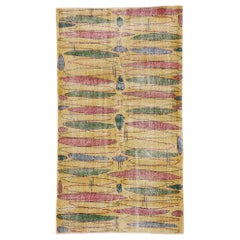 Zeki Muren Distressed Vintage Turkish Sivas Rug with Expressionist Style