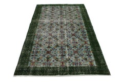 Zeki Muren Distressed Vintage Turkish Sivas Rug With Industrial Art Deco Style