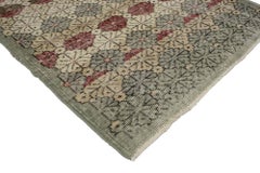 Zeki Muren Distressed Vintage Turkish Sivas Rug with Modern Rustic Artisan Style