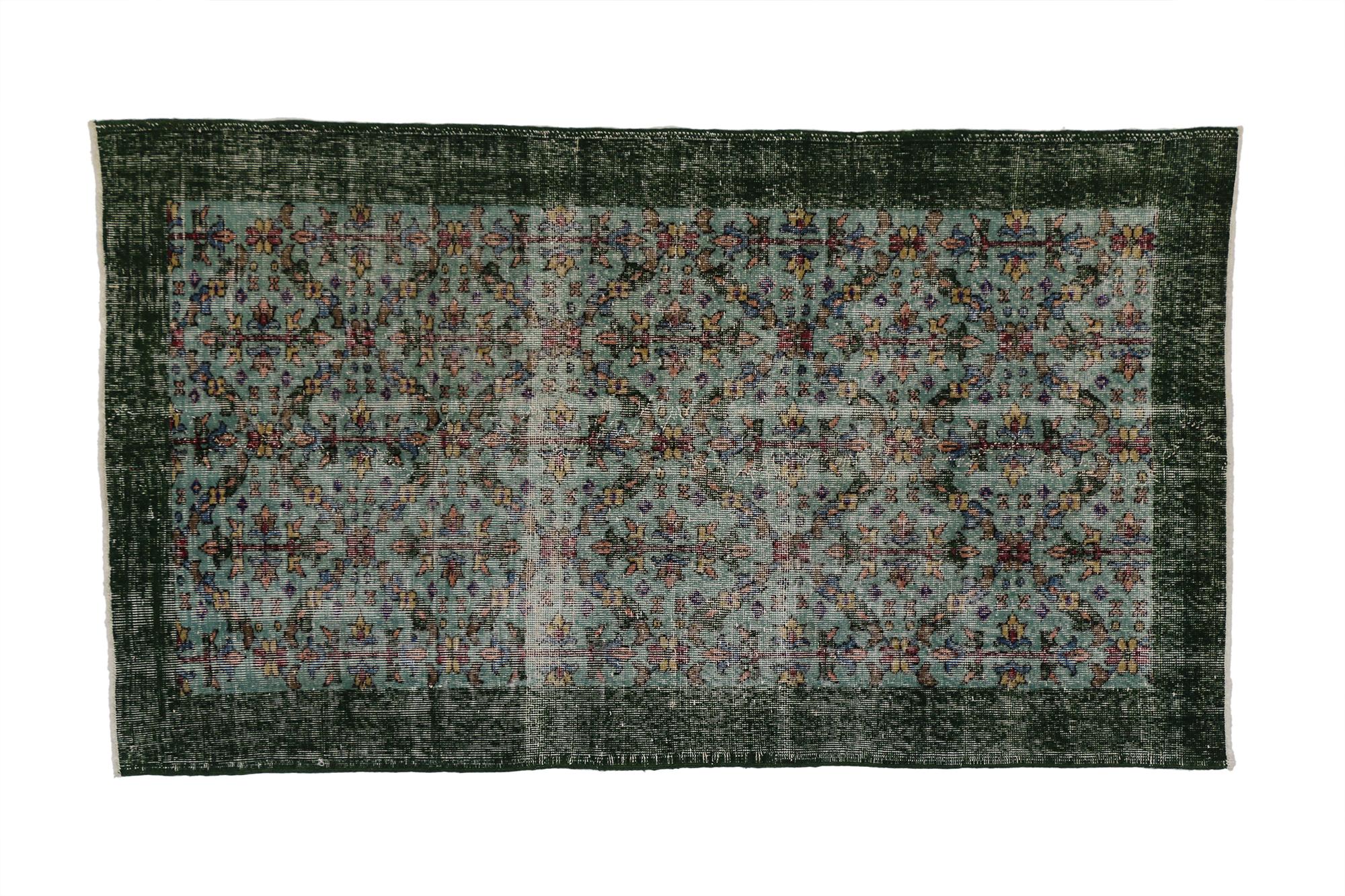 Zeki Muren Türkischer Sivas-Teppich im Vintage-Stil mit industriellem Art-déco-Stil (Handgeknüpft) im Angebot