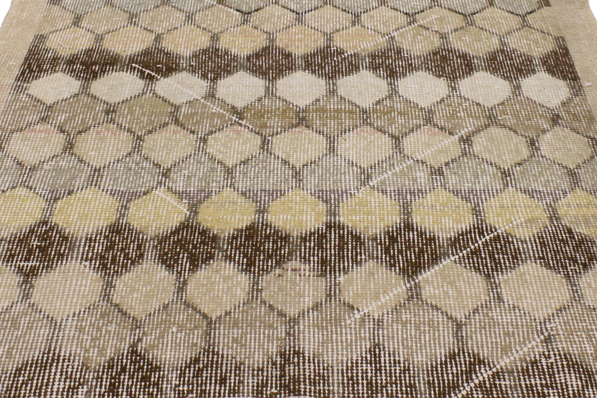 Hand-Knotted Zeki Muren Distressed Vintage Turkish Sivas Rug For Sale