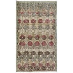 Zeki Muren Distressed Vintage Turkish Sivas Rug with Modern Rustic Artisan Style