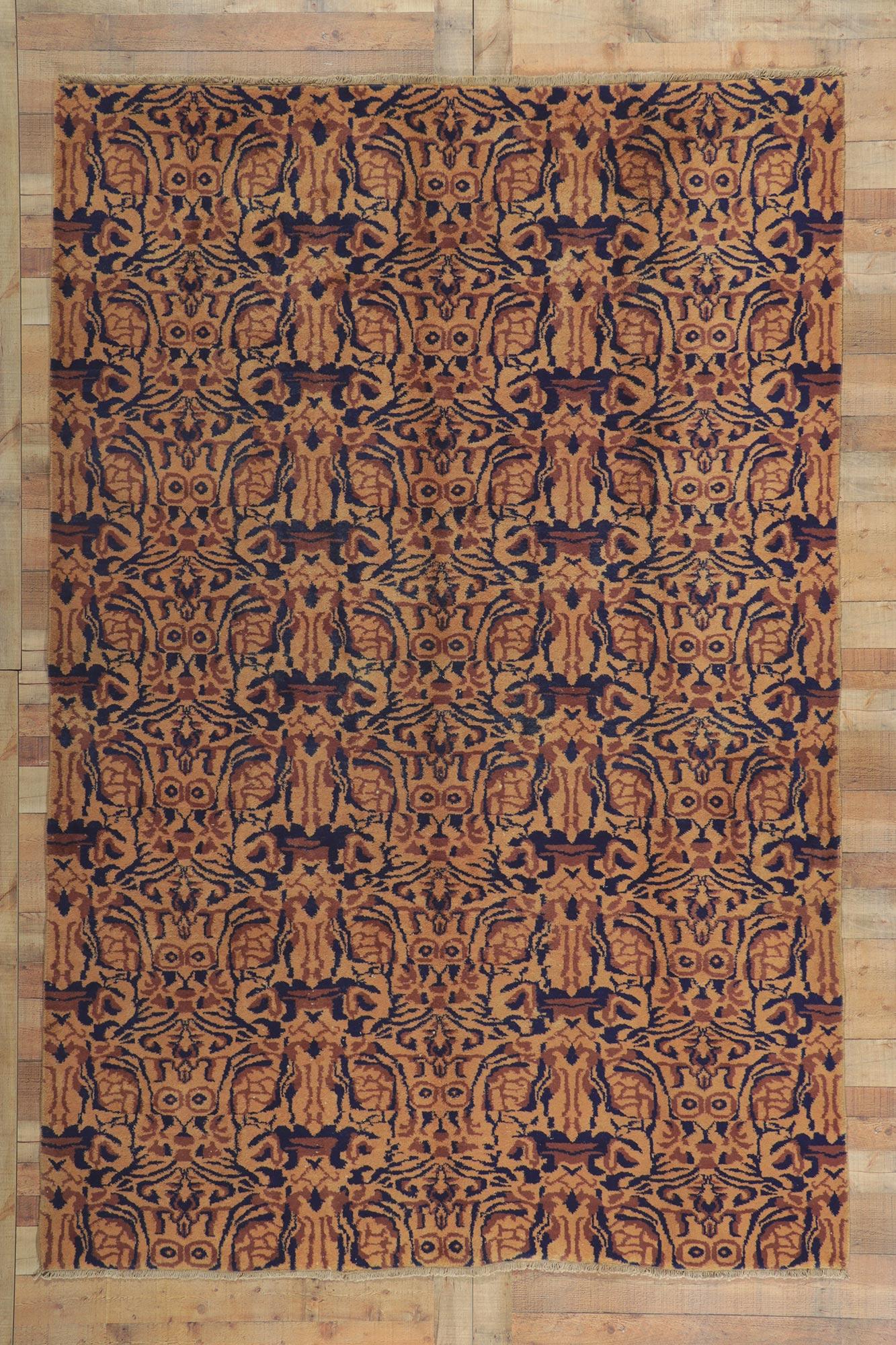 Zeki Muren Türkischer Sivas-Teppich im Vintage-Stil mit modernem Art-déco-Stil, Zeki Muren im Angebot 2
