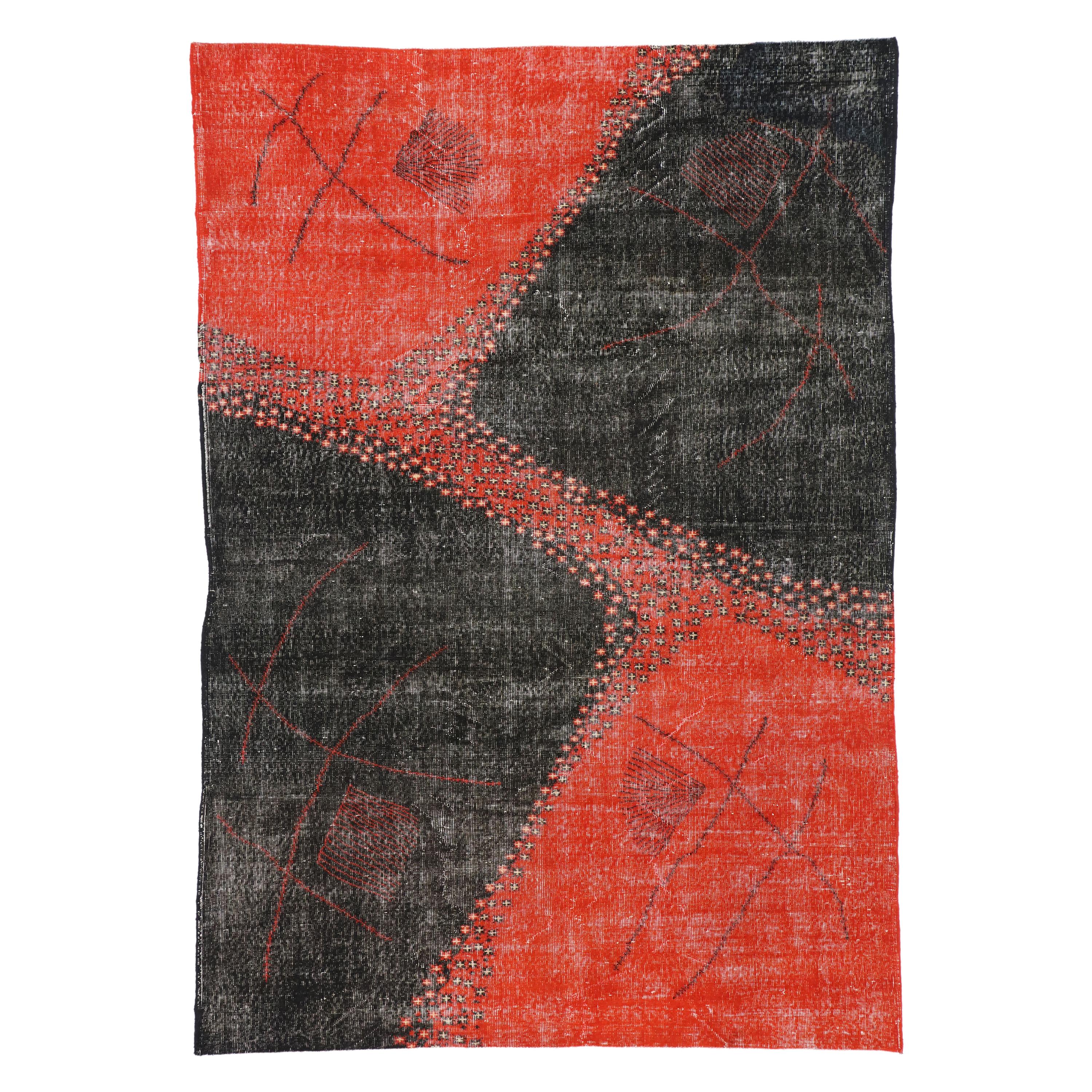 1950's Zeki Muren Vintage Turkish Sivas Carpet with Modern Style