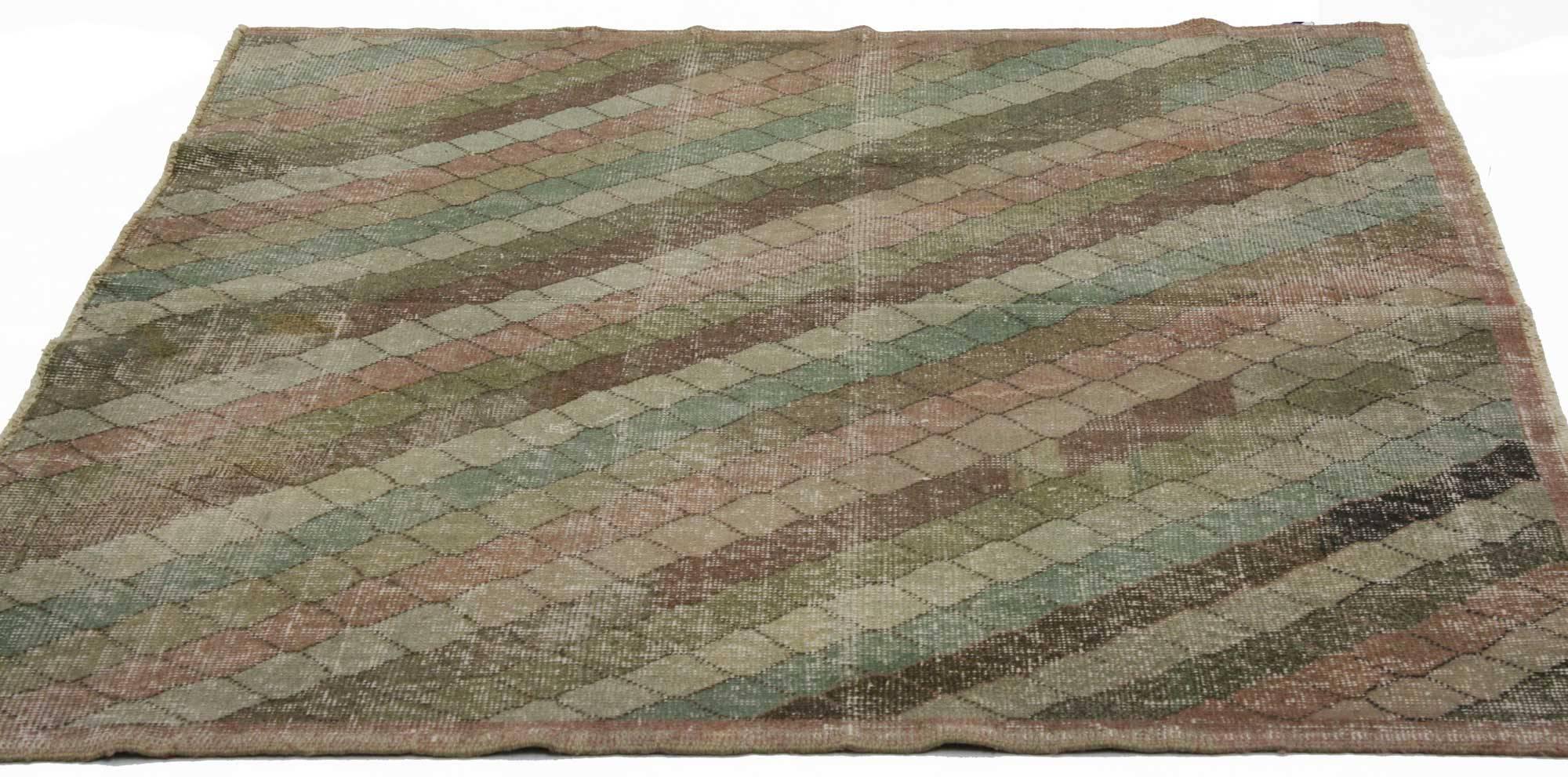 XX secolo Tappeto Zeki Muren Sivas vintage con stile rustico e Art Deco in vendita