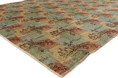 Zeki Muren Distressed Vintage Turkish Sivas Rug with Shabby Chic Cottage Style
