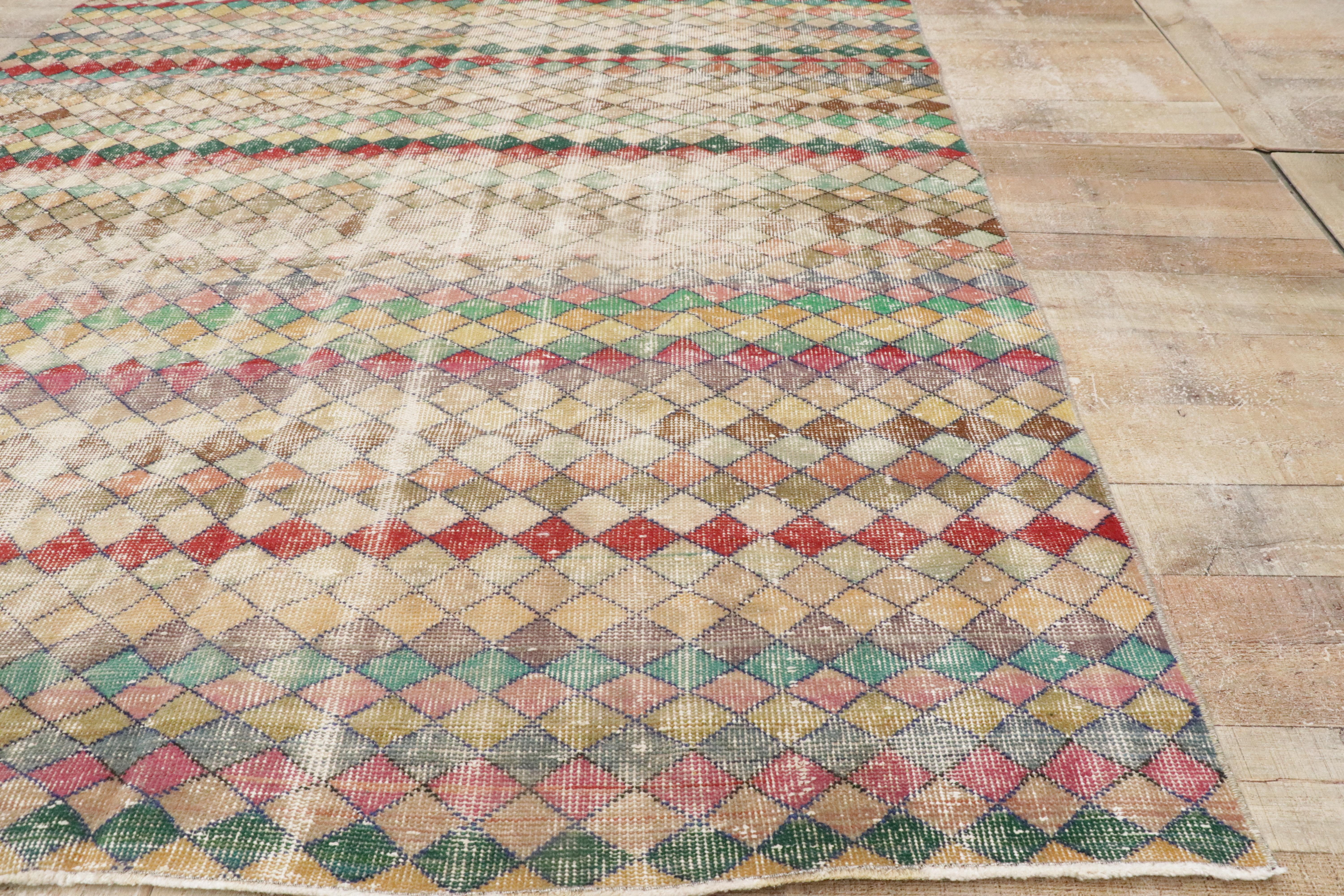 1960's Zeki Muren Vintage Turkish Sivas Carpet with Modern Style 7