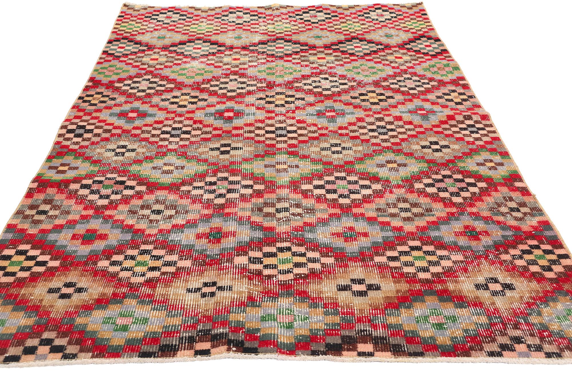 Mid-Century Modern Tapis turc Sivas vintage Zeki Muren en vente