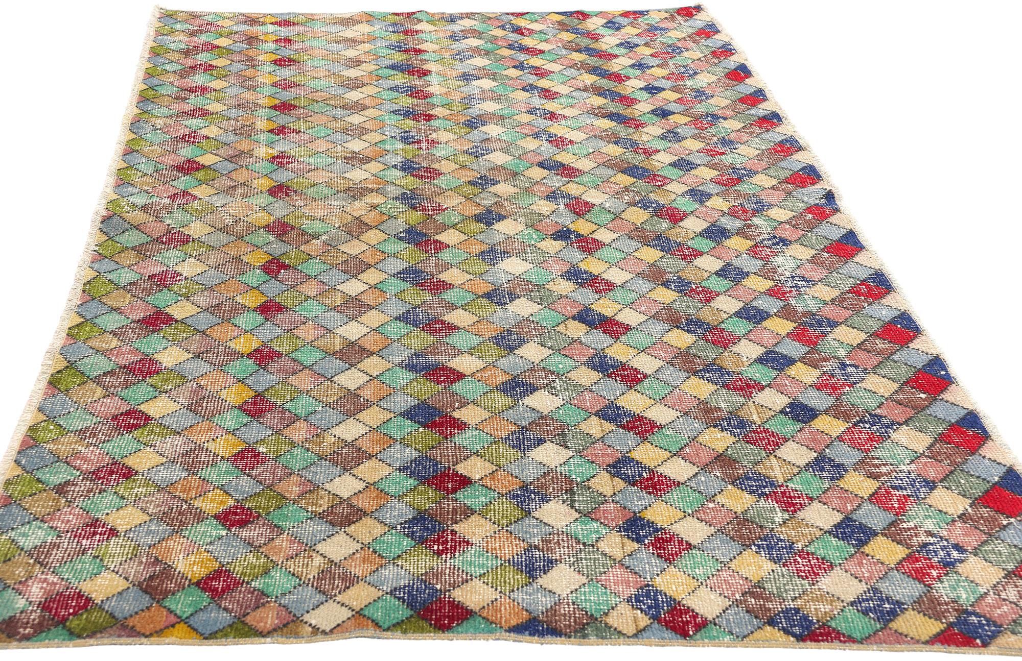 Mid-Century Modern Tapis turc Sivas vintage Zeki Muren en vente