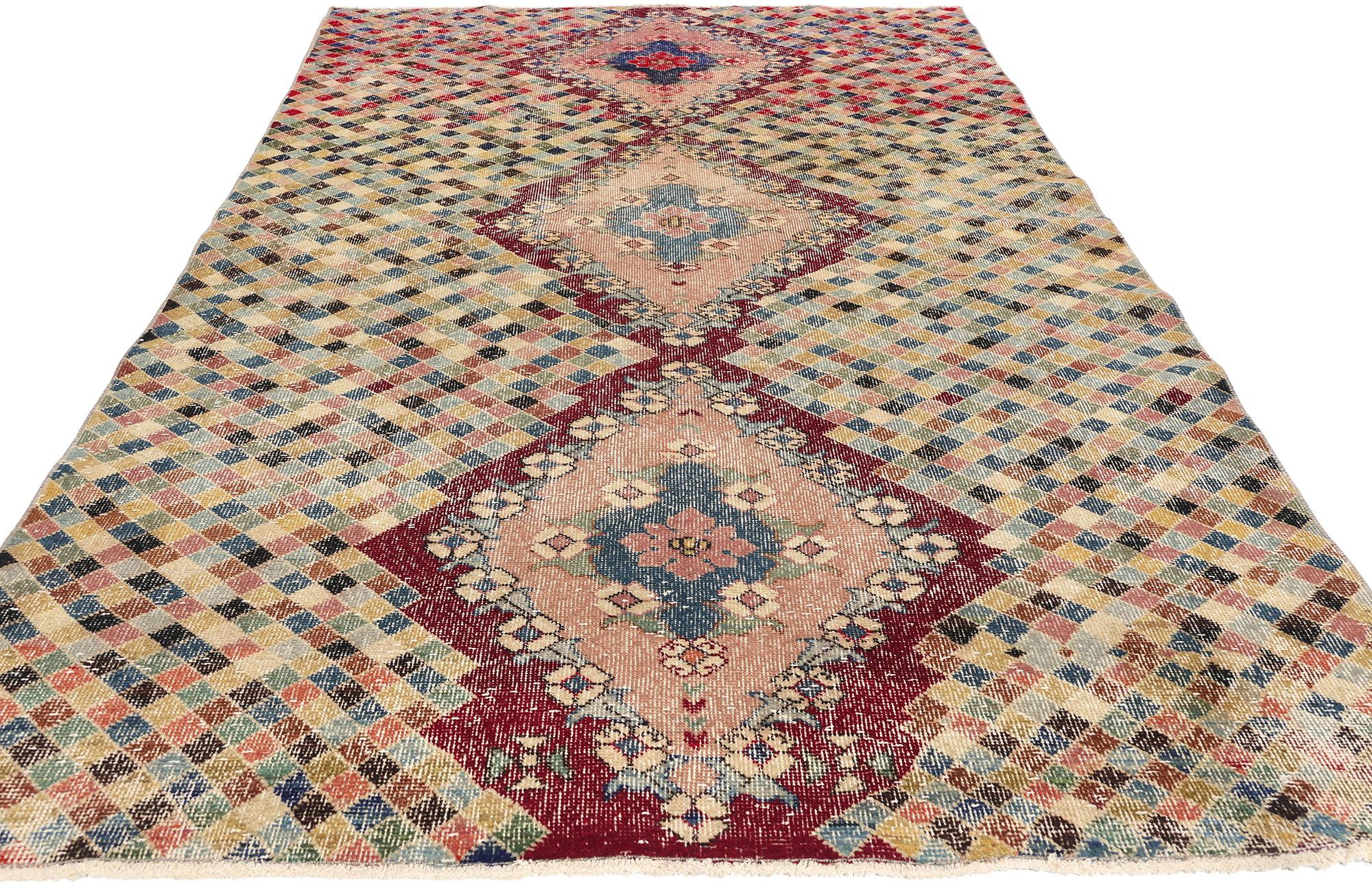 Zeki Muren Vintage Türkisch Sivas Teppich (Moderne der Mitte des Jahrhunderts) im Angebot