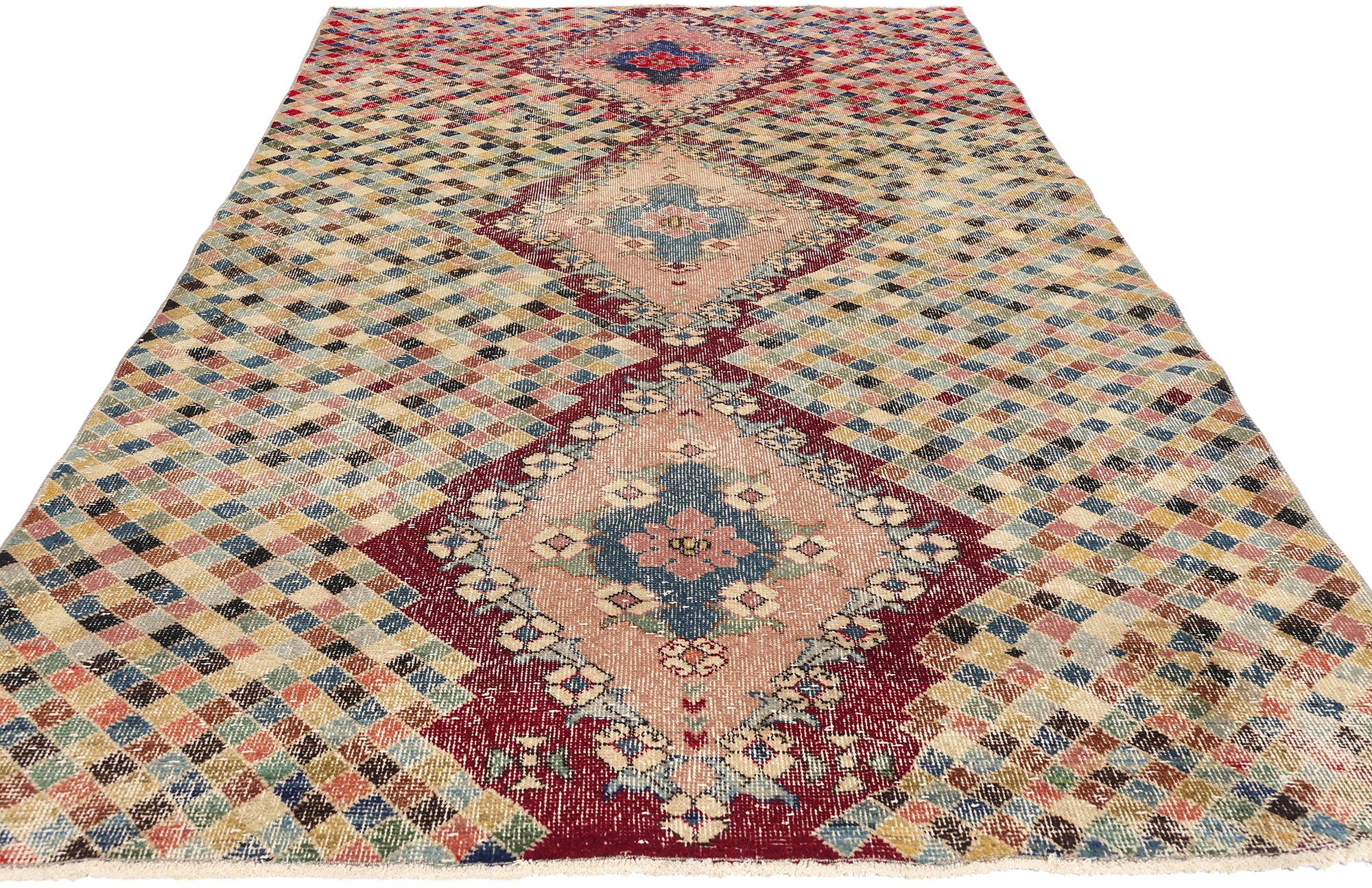 Mid-Century Modern Zeki Muren Vintage Turkish Sivas Rug For Sale