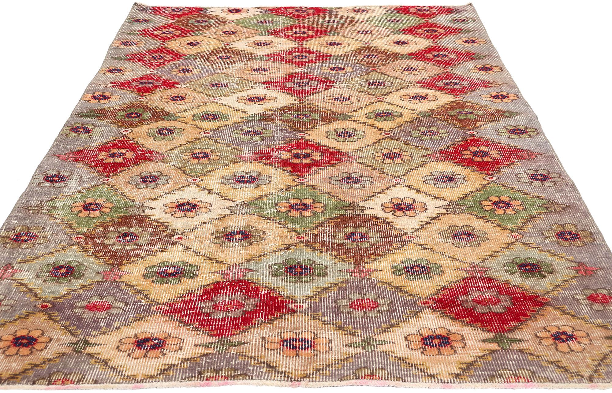 Rustic Zeki Muren Vintage Turkish Sivas Rug For Sale