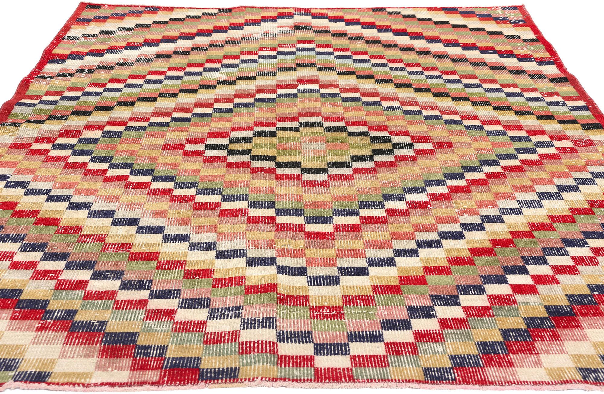 Mid-Century Modern Zeki Muren Vintage Turkish Sivas Rug For Sale