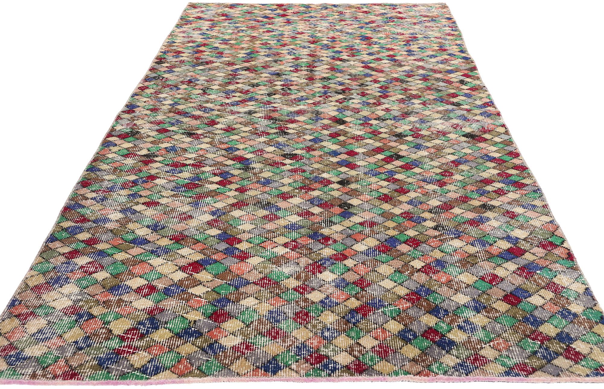 Alfombra Sivas Turca Vintage Zeki Muren Moderno de mediados de siglo en venta