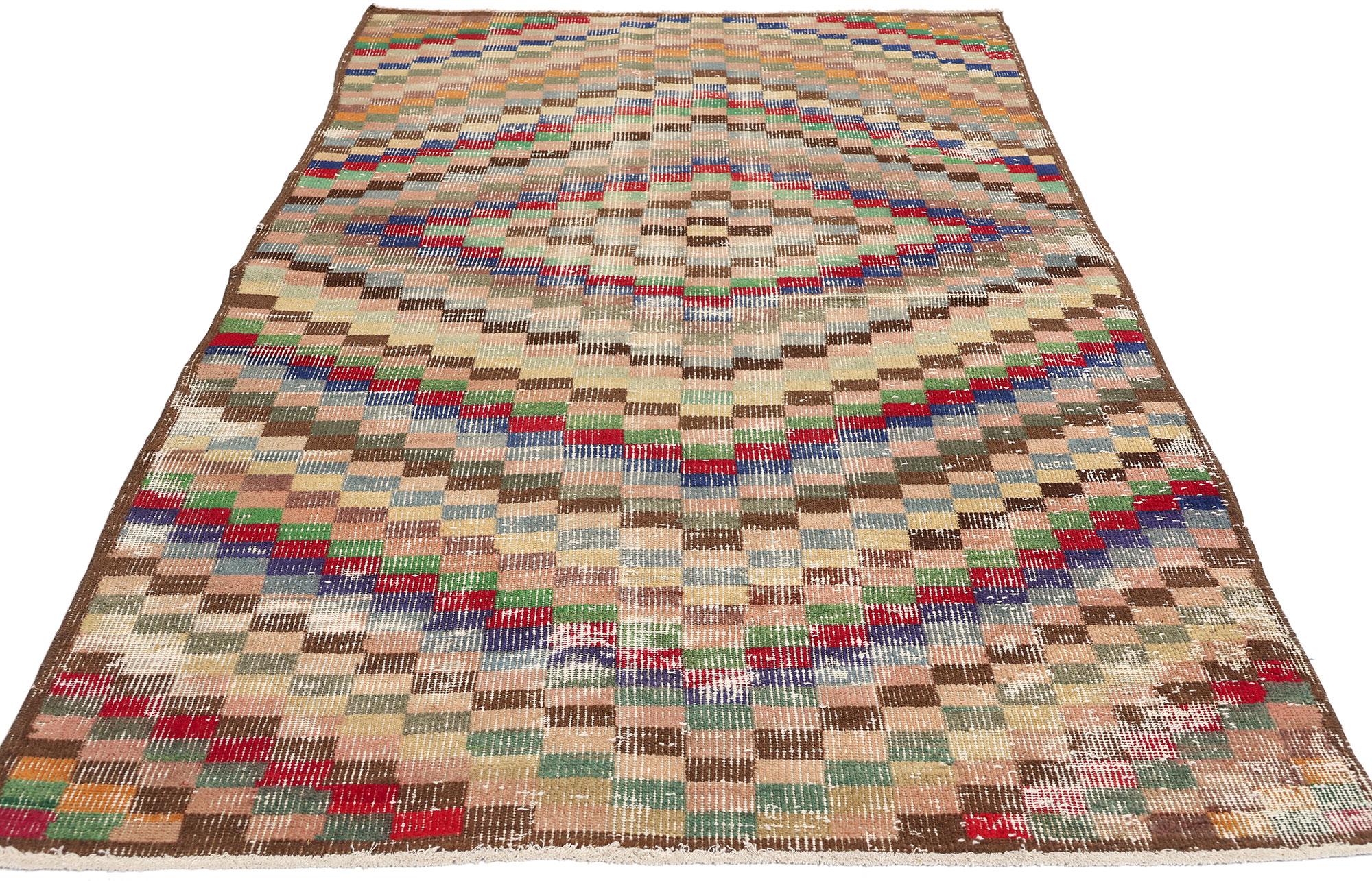 Zeki Muren Vintage Türkisch Sivas Teppich (Moderne der Mitte des Jahrhunderts) im Angebot