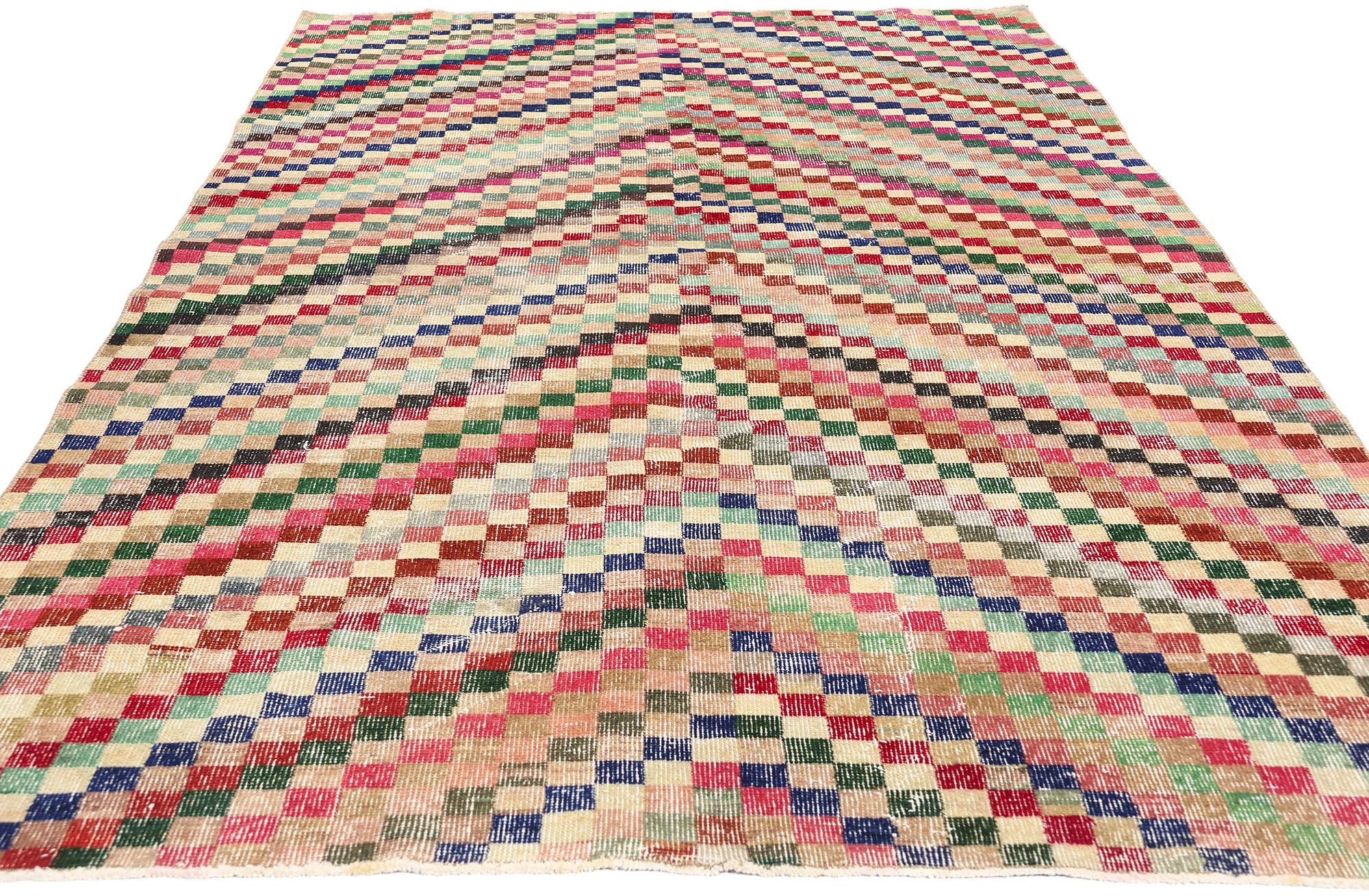 Zeki Muren Vintage Türkisch Sivas Teppich (Moderne der Mitte des Jahrhunderts) im Angebot