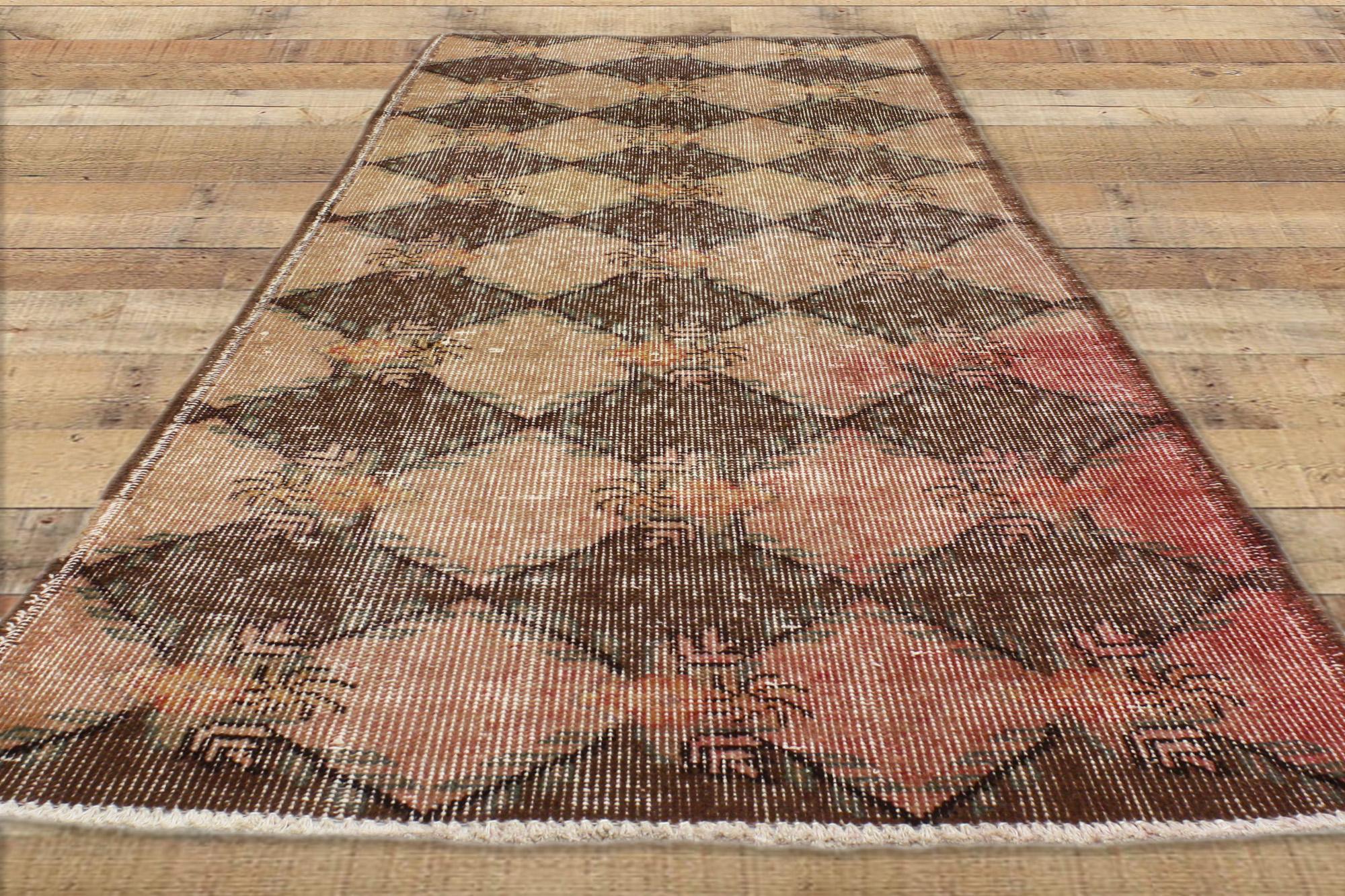 Noué à la main Tapis turc Sivas Zeki Muren des années 1960 avec style moderne en vente